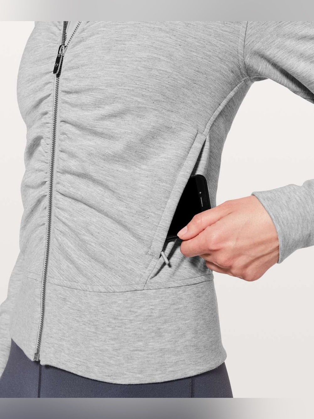 Lululemon Gather Up Jacket Heathered Power Grey Sea Salt Full Zip Athletic Yoga - Picture 2 of 8